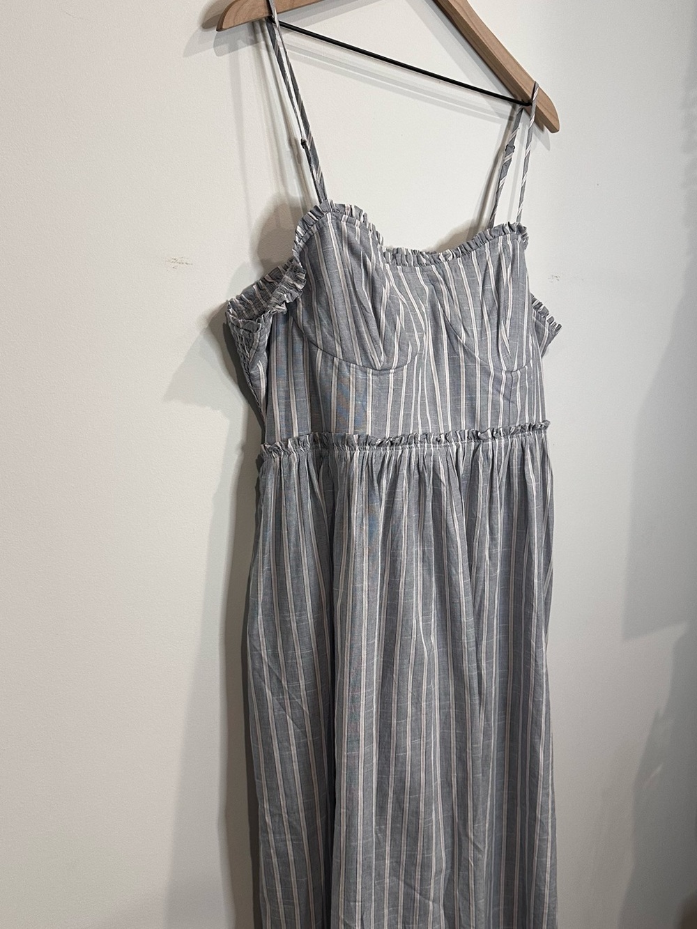 lucky brand | corset poplin midi dress